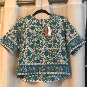S Z Block prints cotton crop top
